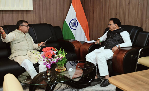Two Ministers- Ratanlal Nath and Pranajit Singha Roy during a discussion in Secretariat.